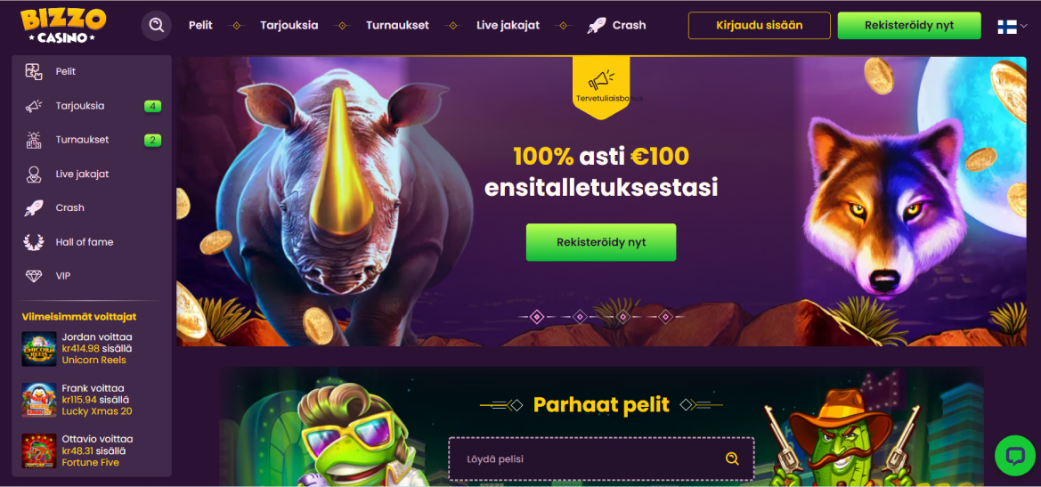 BIZZOcasino Verkkopelaaminen