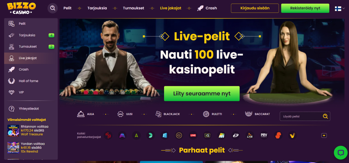 Bizzocasino Live-kasino