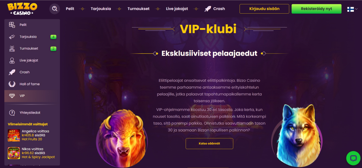 Bizzo Casino VIP-ohjelma